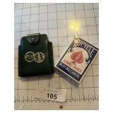 Sealed Bicycle Cards w Leather Case
