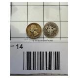 Lot of 2 Silver Quarters 1906 52