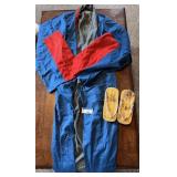 VTG Japan Indigo Kimono w Wood Platform Shoes