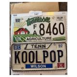 Lot of 2 TN License Plates Agriculture