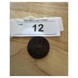 K L 5 Antique Metal Trade Token