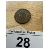 E and J Antique Metal Token