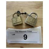 Lot of 2 Jaguar Mini Locks w Keys