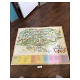 Large Disney Magic Kingdom VTG Map