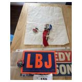 LBJ Vintage Decals Pins Lot