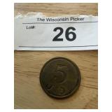 JD 5 Antique Token