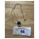 Sterling Silver Necklace w Stone Pendant