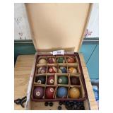 Box lot of Vintage Pool Balls Clay Bakelite
