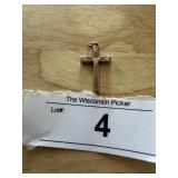 10K Gold Etched Victorian Cross