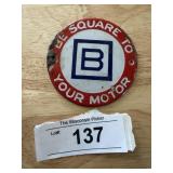 Be Square to Motor Porcelain Plate Advertising