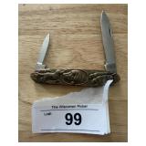 Brass Handle Novelty Hunting Dog Knife