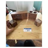 4 Wooden Lasercraft Desk Deco Pieces