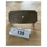 OM Whitman CO Antique Brass Plate