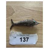 Silver Articulated KOI Fish w Hidden Compartment