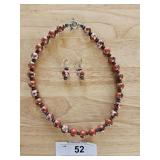 Cloisonne Beaded Necklace Earring Set