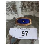 Art Deco Lapis lazuli colored enamel buckle