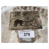 Deer with Bear Behind RPPC Postcard