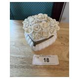 Hand Painted Ardalt Trinket Box Flowers