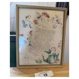 Framed Vintage A Nurses Prayer