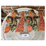 2 Vintage Scarecrow Fold Outs Halloween