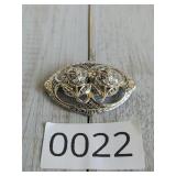 Sterling Silver Multi Flower Marcasite Brooch