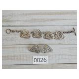 Sterling Silver Spiral Triangles Bracelet Necklace