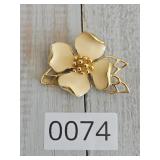Trifari Cream Enameled Dogwood Flower Brooch