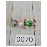Jeweled up VTG Rabbit Bunny Brooch