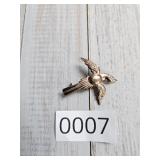 VTG Sterling Silver Jeweled Bird Pendant
