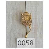VTG Clock Brooch with Moveable Mouse Adornment