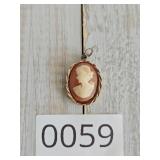 VTG Left Facing Cameo Pendant