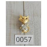 VTG Bold Tone MCM Cat Kitty Pin Brooch