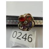 VTG Spinning Flower Ring Neat Sz 8 RMN Makers Mark