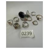 Lot of Vintage Costume Jewelry Rings 9