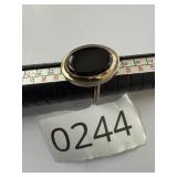 Sarah Conventry Black Oval Stoned Ring Sz 6
