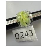 Floral Art Glass VTG Ring Sz 8