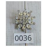 Weiss Flower Rhinestone VTG Brooch