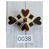 Multi Heart Geo Design Brooch Artisian