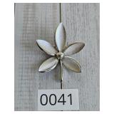 Silver Tone Trifari Flower Brooch MCM
