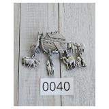 JJ Noahs Ark Pewter Brooch