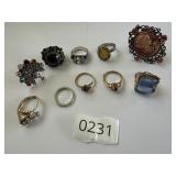 Lot of Vintage Costume Jewelry Rings 1