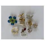 Lot of Misc Leaf Floral Flower Broochs Pins 6