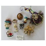 Lot of Humans Broochs Pins Foreign Theater