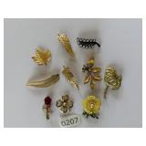 Lot of Misc Leaf Floral Flower Broochs Pins 5