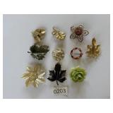 Lot of Misc Leaf Floral Flower Broochs Pins 1