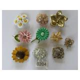 Lot of Misc Leaf Floral Flower Broochs Pins 2