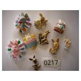 Adorable VTG Bunny Lot of Brooches Pins Easter