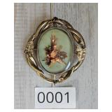 Large Victorian Dried Floral Spinner Brooch