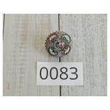 Beautiful Italian Round Micro Mosaic Pin Brooch
