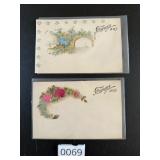 2 Gruss Aus Floral Antique Postcards